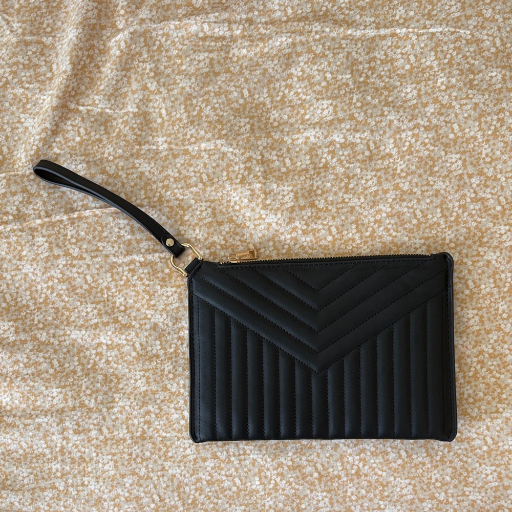 Elegant Black Quilted Wristlet - A New Day